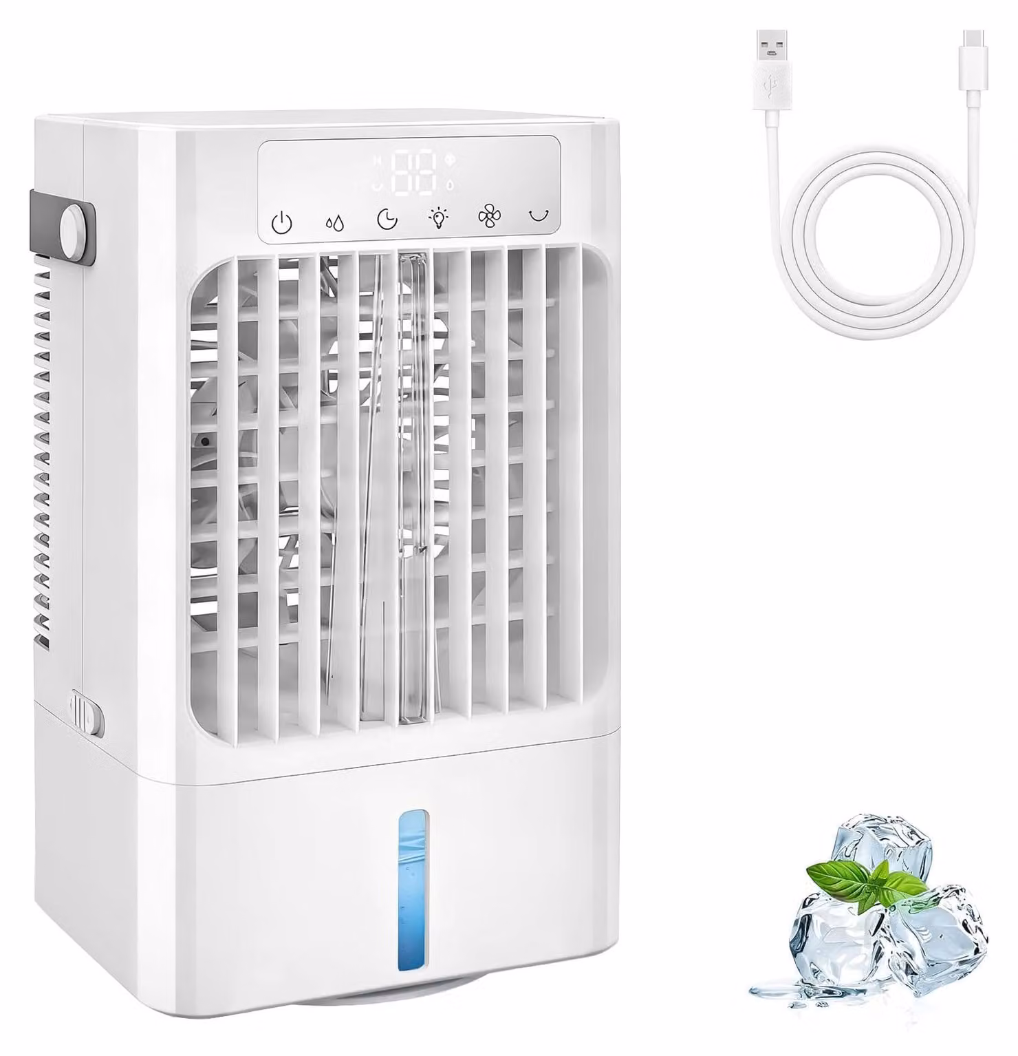 Piccolo climatizzatore portatile - Potenza: 7 Watt - Serbatoio dell'acqua: 900 ml - Ideale per la casa e l'ufficio