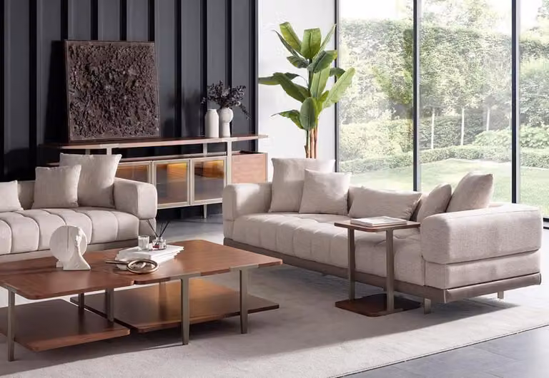 Wohnzimmer Set Einrichtung Sofa Couchtische Beistelltisch 255cm Couch 5tlg