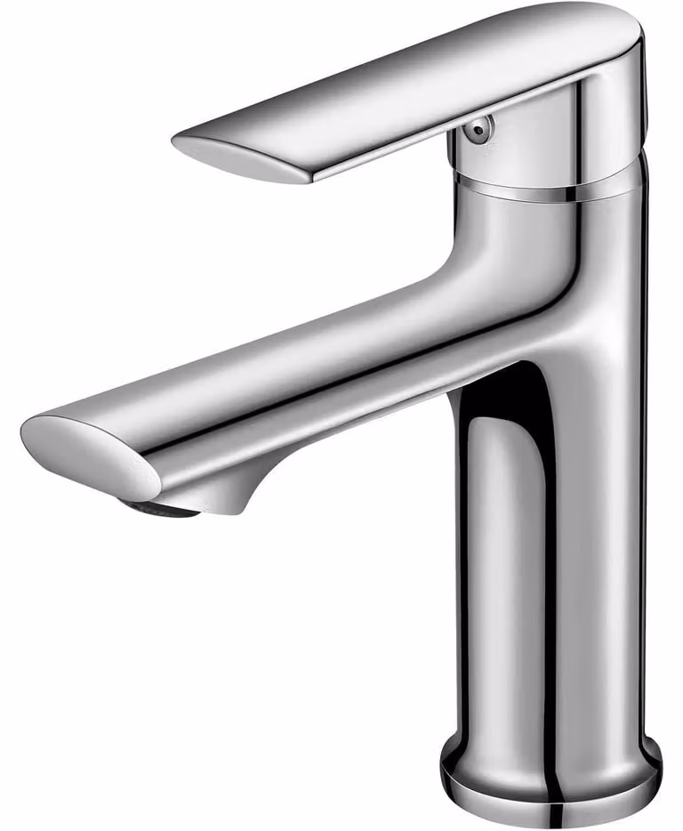 Miscelatore per lavabo da bagno, con valvola in Vetroceramica, a risparmio idrico, finitura cromata