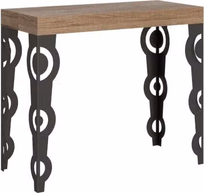Consolle allungabile 90x40/196 cm Karamay Small telaio Antracite - Quercia Natura