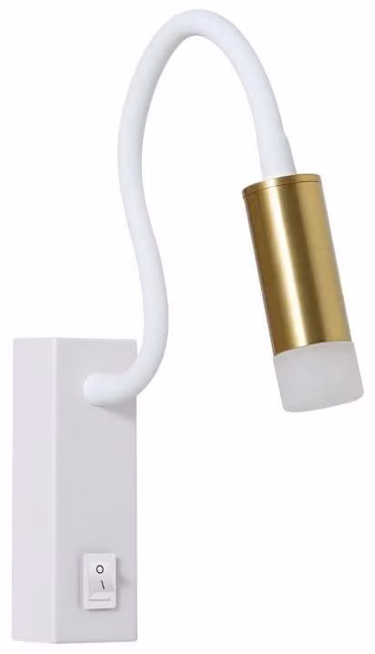 Immax GOAL: lampada da parete LED di design con interruttore, 3 W, BIANCO+ORO+ACRILICO