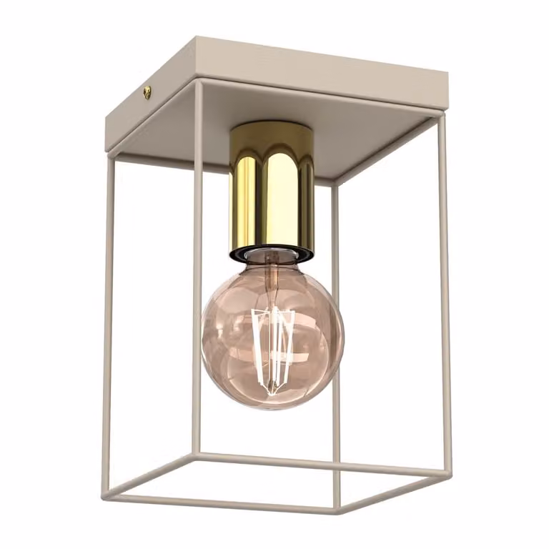 Lampada da soffitto moderna quadrata color crema Homen 1xE27 15W Luminex