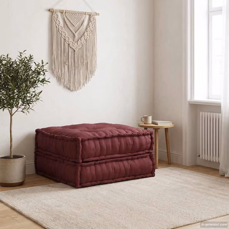 Divano Componibile Moderno vidaXL in Tessuto Marrone Rossiccio L: 70 cm, P: 70 cm, H: 36 cm