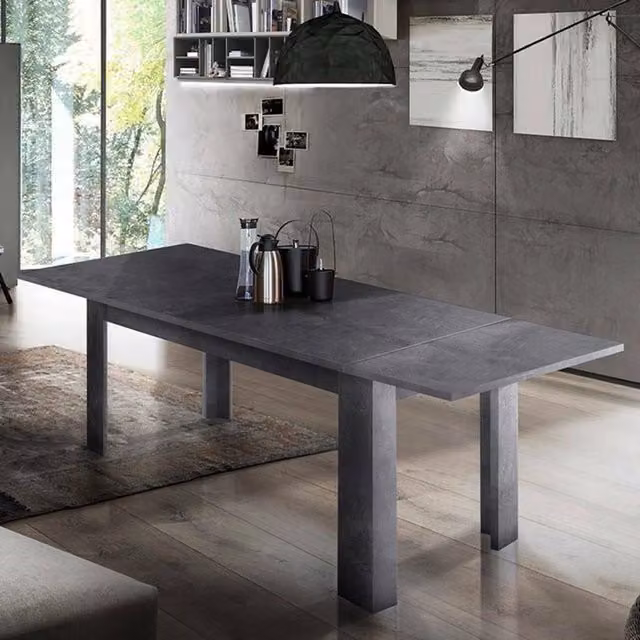 Tavolo da pranzo moderno DMORA allungabile rettangolare Grigio Matt L/P/H: 140/190 x 90 x 75 cm – 1