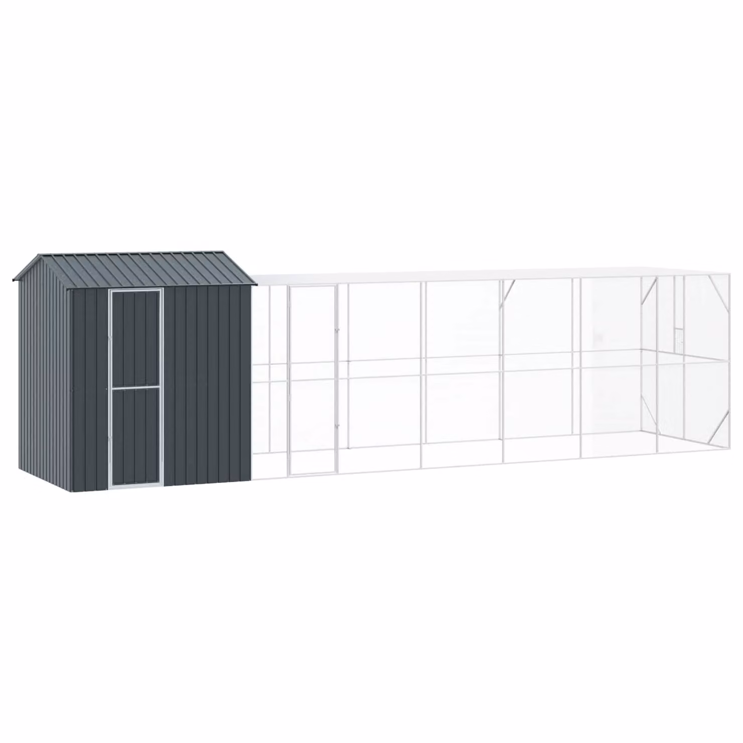 vidaXL Gabbia per uccelli in acciaio zincato Antracite L: 824 cm, P: 208 cm, H: 247 cm