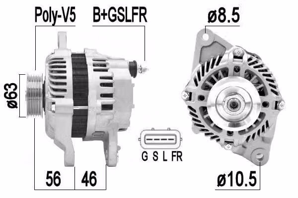 ERA 209350A Alternatore 85 A 14 V per MITSUBISHI COLT VI (Z3A, Z2A) e SMART FORFOUR (454)