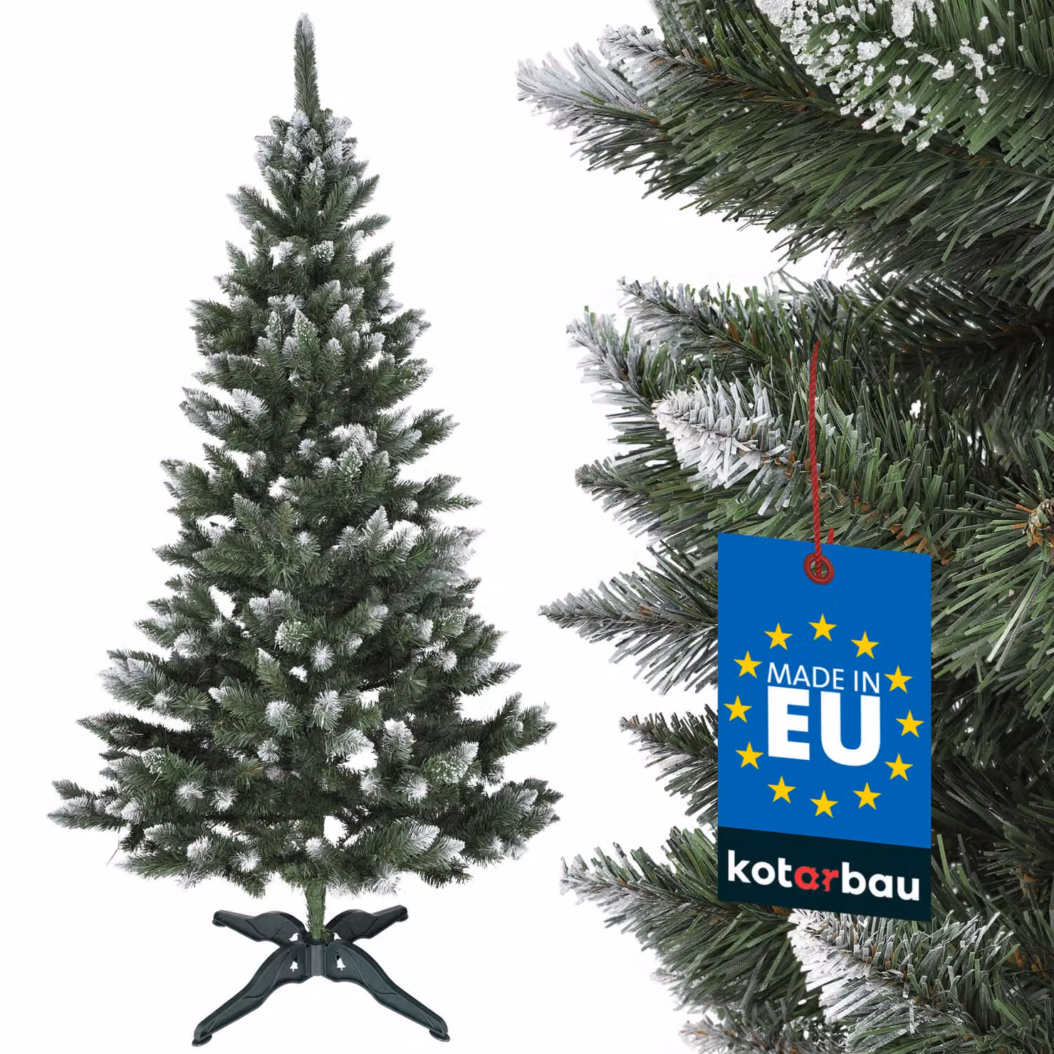 KOTARBAU® Albero di Natale Artificiale Neve 220 cm Abete Diamante Artificiale con Supporto in Plastica Albero di Natale Albero di Natale