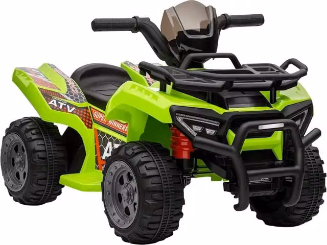 Quad elettrico per bambini 6V con musica e funzioni avanti e indietro, colore verde