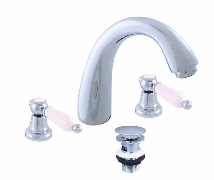 copia di MORAVA Miscelatore per lavabo a 3 fori con scarico a scomparsa in cromo o cromo-oro RAV SLEZAK