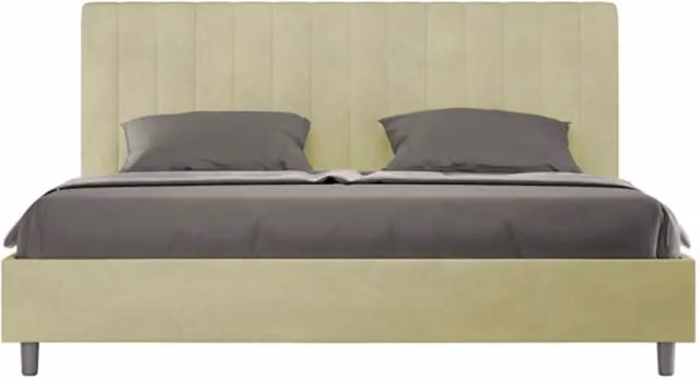 Letto matrimoniale king size Agueda Ityhome con rete imbottita in microfibra colore verde L: 180 cm, P: 210 cm, H: 122 cm