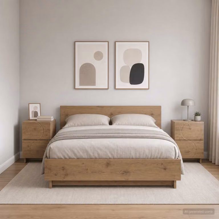 Set di 2 Armadi da Notte vidaXL in Rovere Marrone, L 33,5 cm x P 34,5 cm x H 50 cm