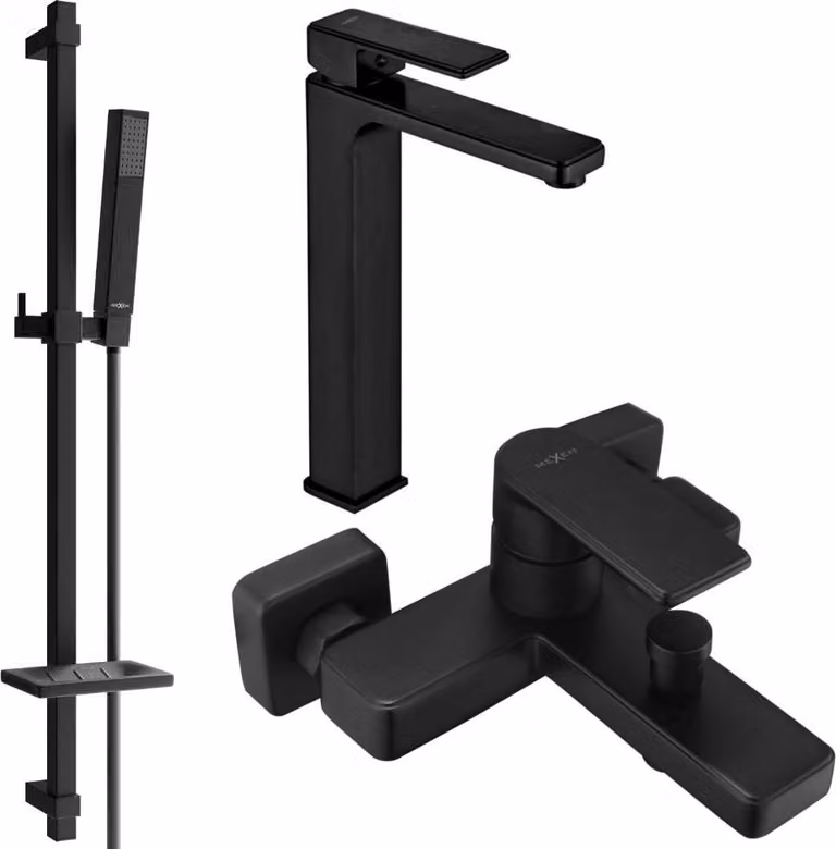 Mexen Mino DQ77 set da bagno, nero - 72413DQ77-70