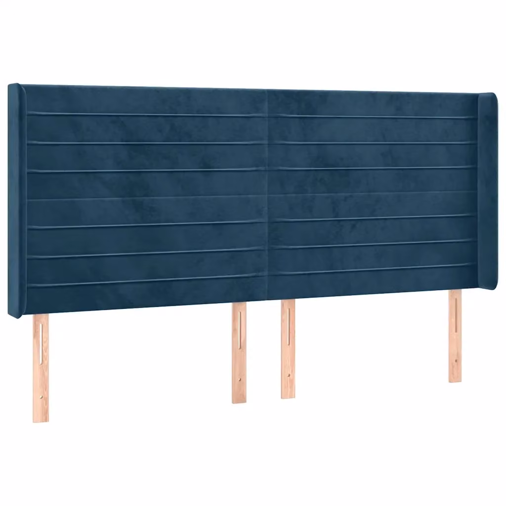 Testiera ad orecchio vidaXL in velluto blu scuro L: 183 cm, P: 16 cm, H: 118-128 cm – 2