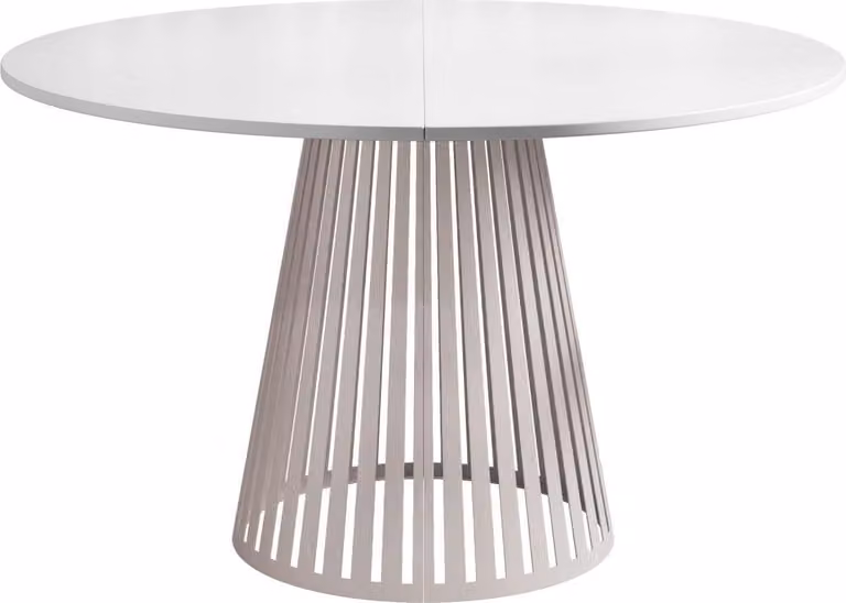 Tavolo MIRJAN24 Cone 100, tavolo da pranzo, gambe in acciaio (colore: Cashmere / bianco artico)