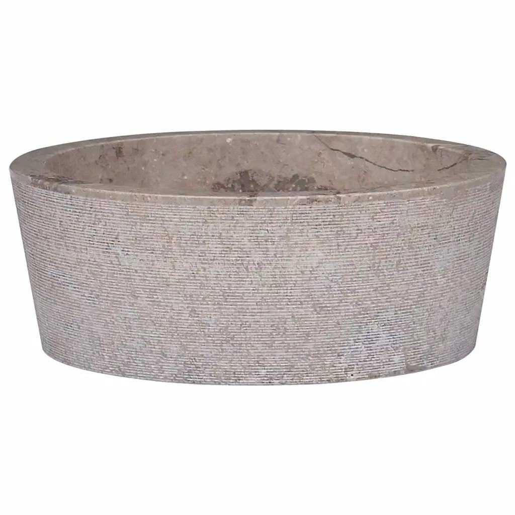 Lavandino in marmo grigio vidaXL Ø40 cm, H: 15 cm – 2