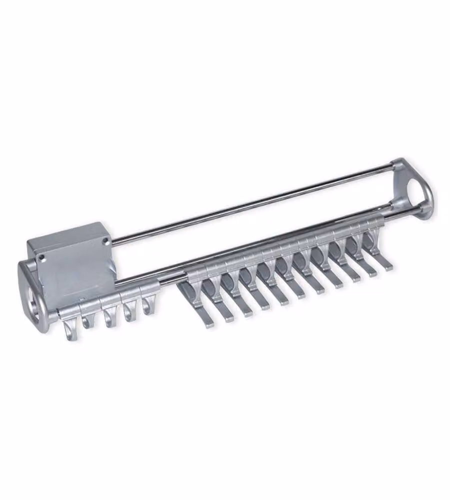 Emuca Porta Cravatte Estraibile - Grigio Metallizzato - 44,5 cm