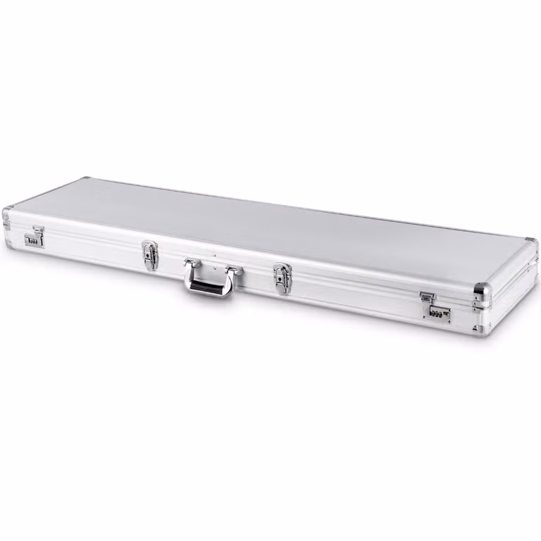 Custodia per fucili in alluminio Costway con 2 serrature a combinazione, Argento
