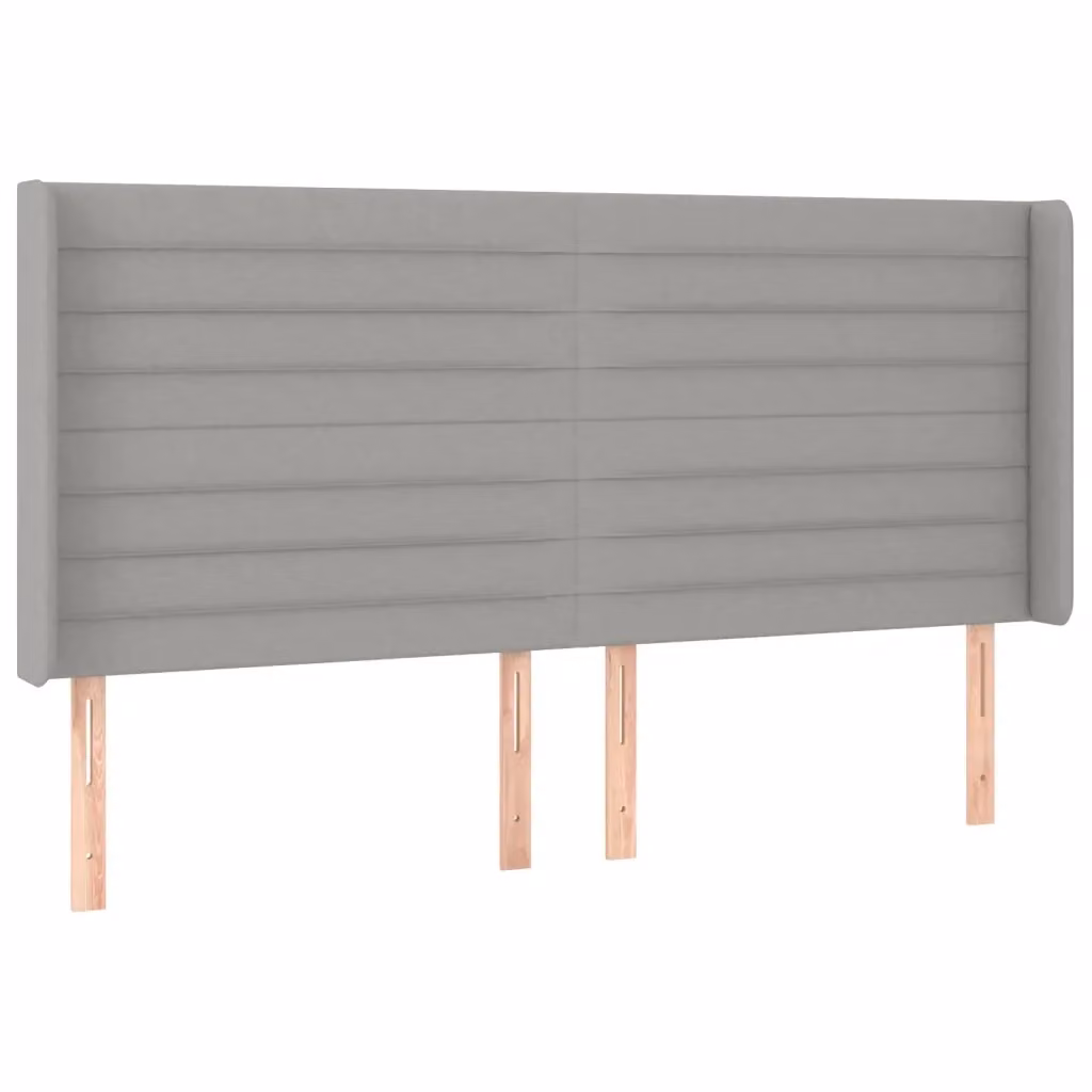 Testiera con Orecchie Design Mania in Tessuto Grigio Chiaro L: 203 cm, P: 16 cm, H: 118/128 cm – 2