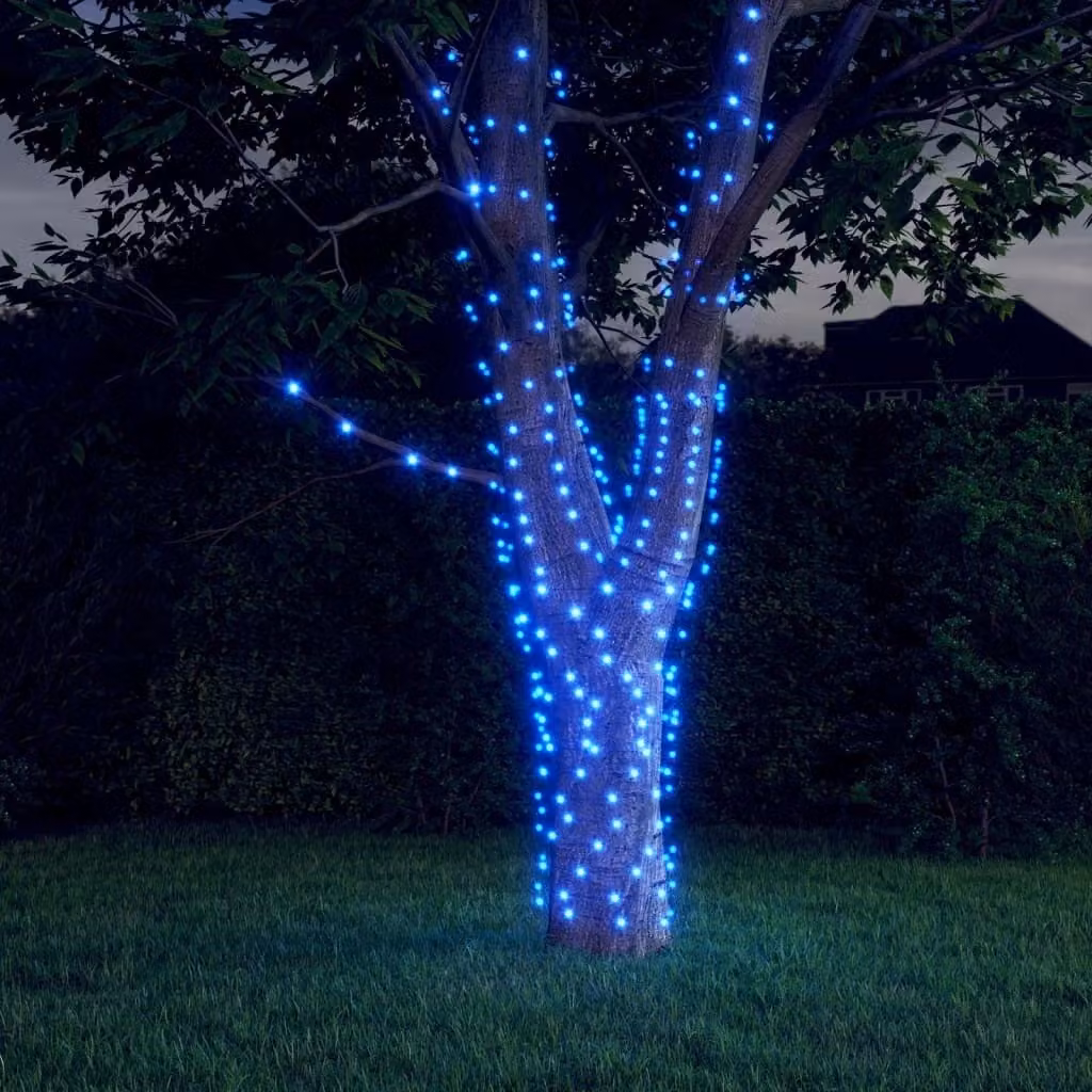 The Living Store Fiaccole solari 5 pz. 5x200 LED Blu Interno Esterno