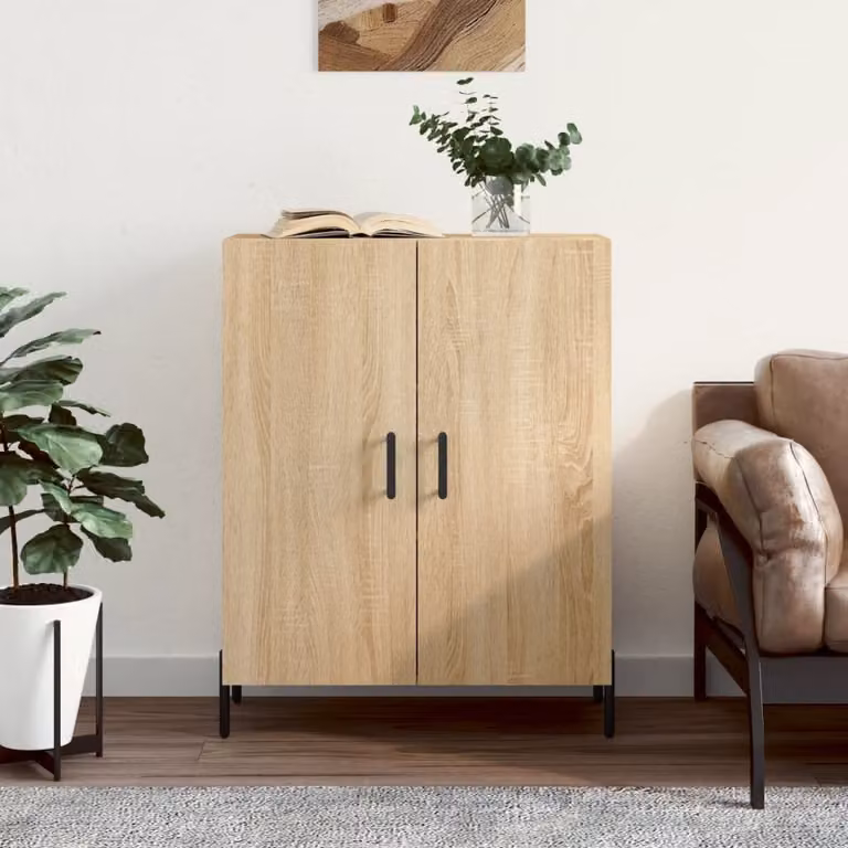 Credenza vidaXL in Rovere Sonoma e Legno Multistrato, L/P/H: 69,5 x 34 x 90 cm