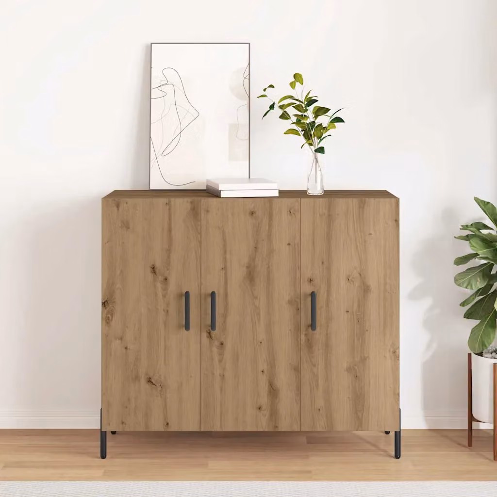 Credenza moderna vidaXL in legno marrone per soggiorno e sala da pranzo L/P/H: 90 x 34 x 80 cm