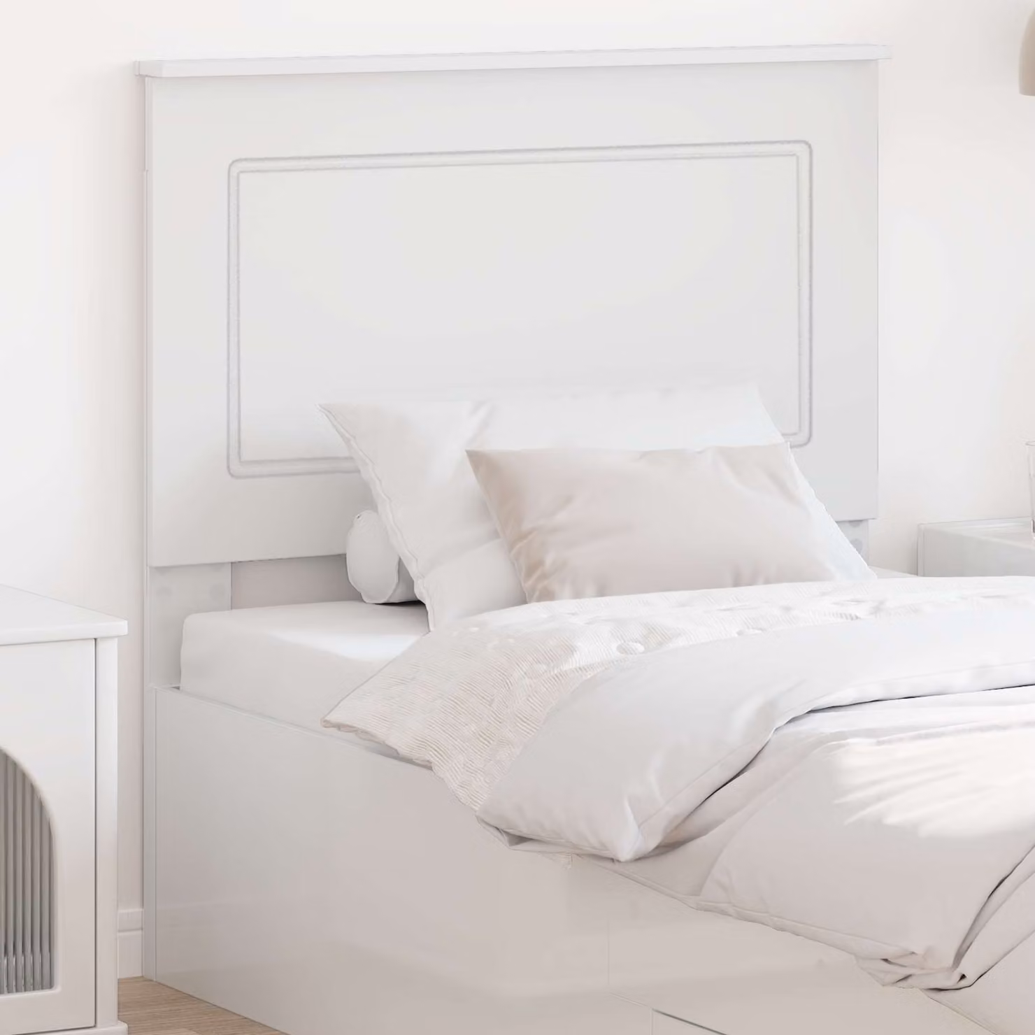 Testiera per letto vidaXL in legno ingegnerizzato bianco, Larghezza: 100 cm