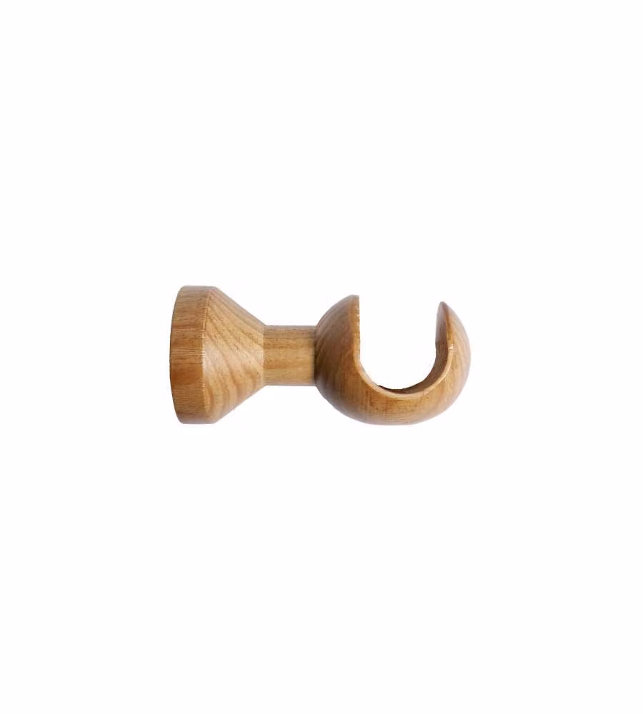 Supporto parete per bastoni tenda Faggio