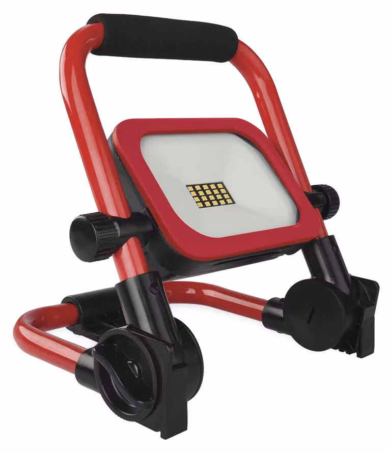 Proiettore ricaricabile a LED EMOS ACCO 20 W, IP54, dimmerabile, 1650 lm, bianco freddo 6500 K, autonomia di 12 ore, batteria da 5000 mAh, rosso/nero, ZS2813