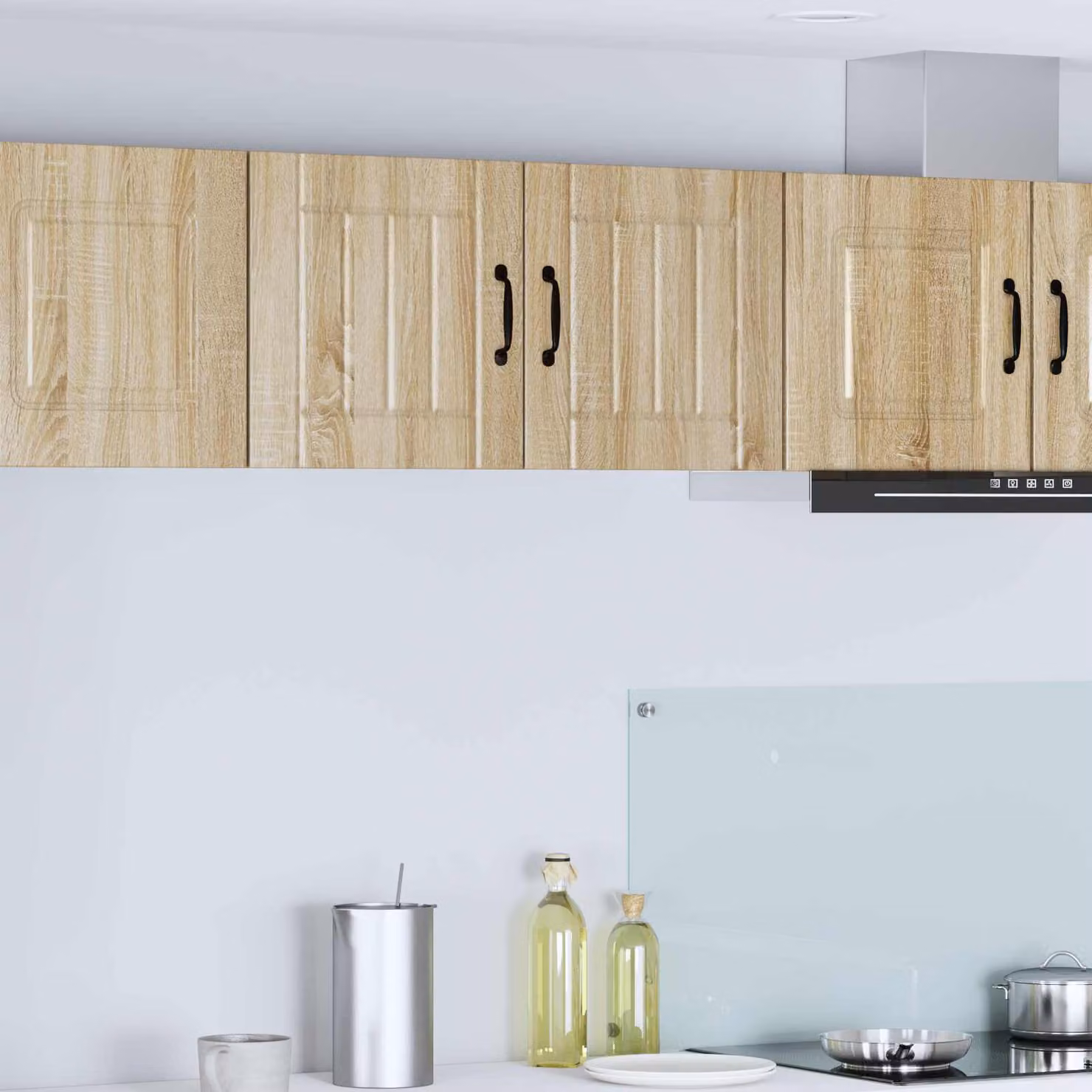 Set di 2 armadietti da muro LUCCA vidaXL in legno ingegnerizzato Rovere Sonoma, colore marrone, per cucina moderna, L/P/H: 40 x 31 x 40 cm