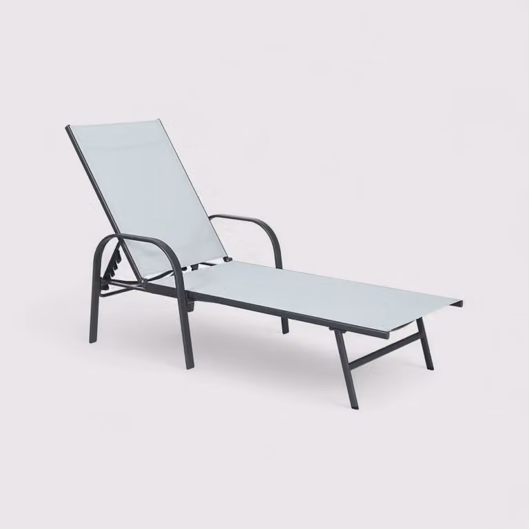 Darkin - Lettino prendisole grigio in stile moderno