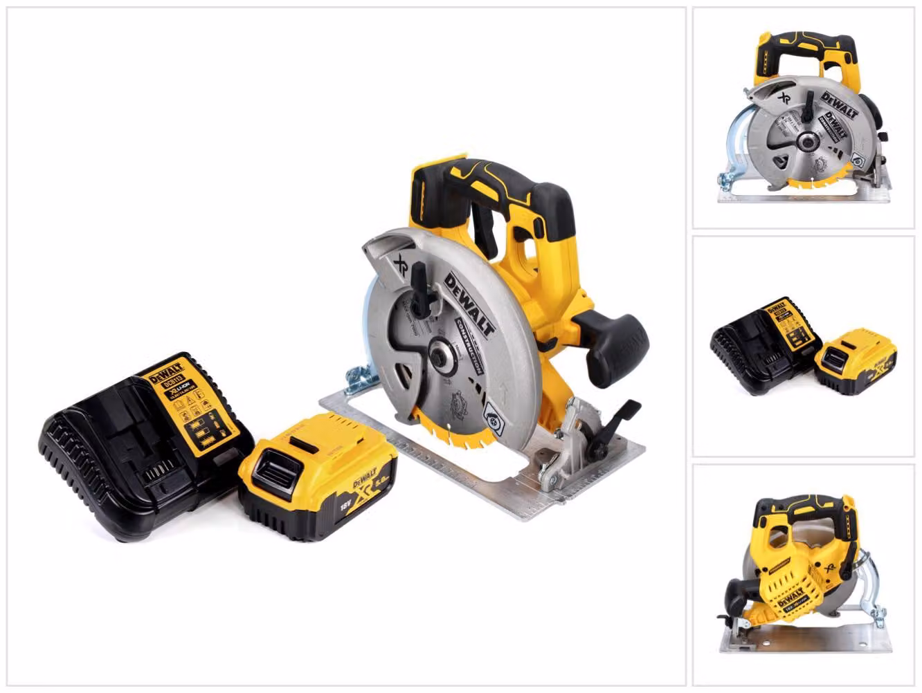 Sega circolare a batteria DeWalt DCS 570 P1 18 V 184 mm senza spazzole + 1x batteria 5,0 Ah + caricabatterie