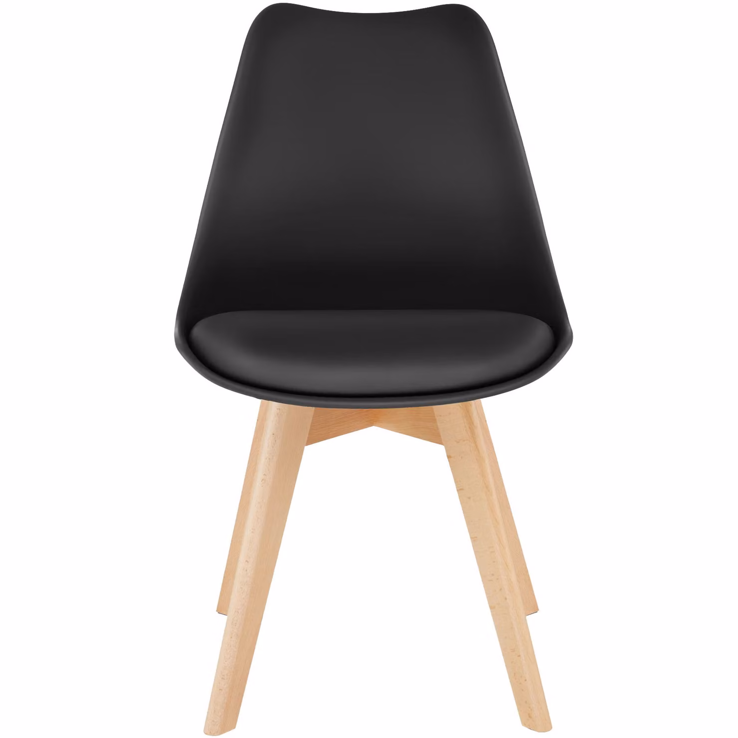 Set di 6 sedie da tavola in stile scandinavo TecTake GmbH, nero opaco, plastica e legno di frassino – 1