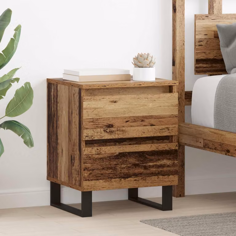Armadio da notte vidaXL in legno effetto rustico marrone L 40 cm x P 35 cm x H 50 cm