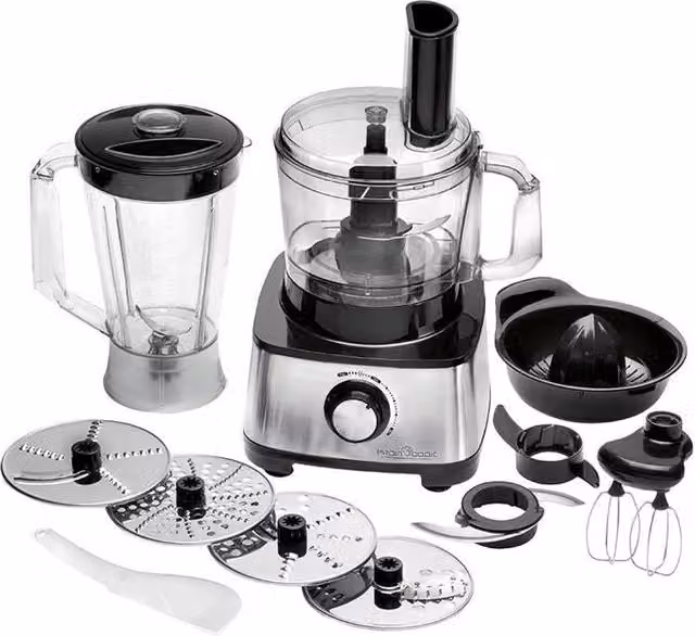 ProfiCook PC-KM 1063 Robot da Cucina 3in1 da 1200W con Capacità 1,75 l in Acciaio Inox e Colore Argento