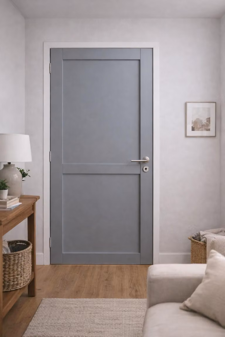 Bloc Porta Athena Grigio Chiaro 2 Ante H204 x L83 cm Fianchi Tavola P.destra, maniglia Pomerol GD MENUISERIES
