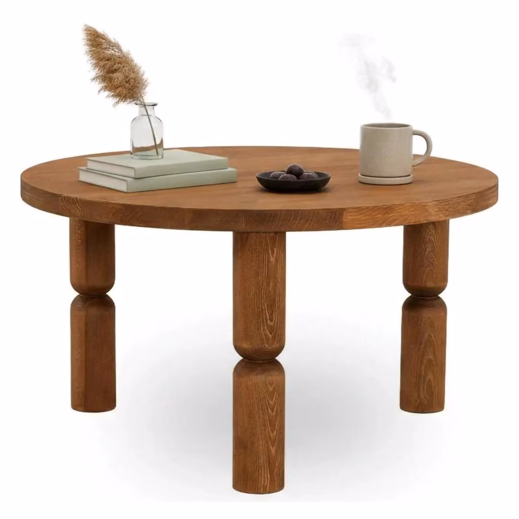 Tavolino da salotto moderno DMORA in legno color quercia, L 70 x P 70 x H 40 cm – 2
