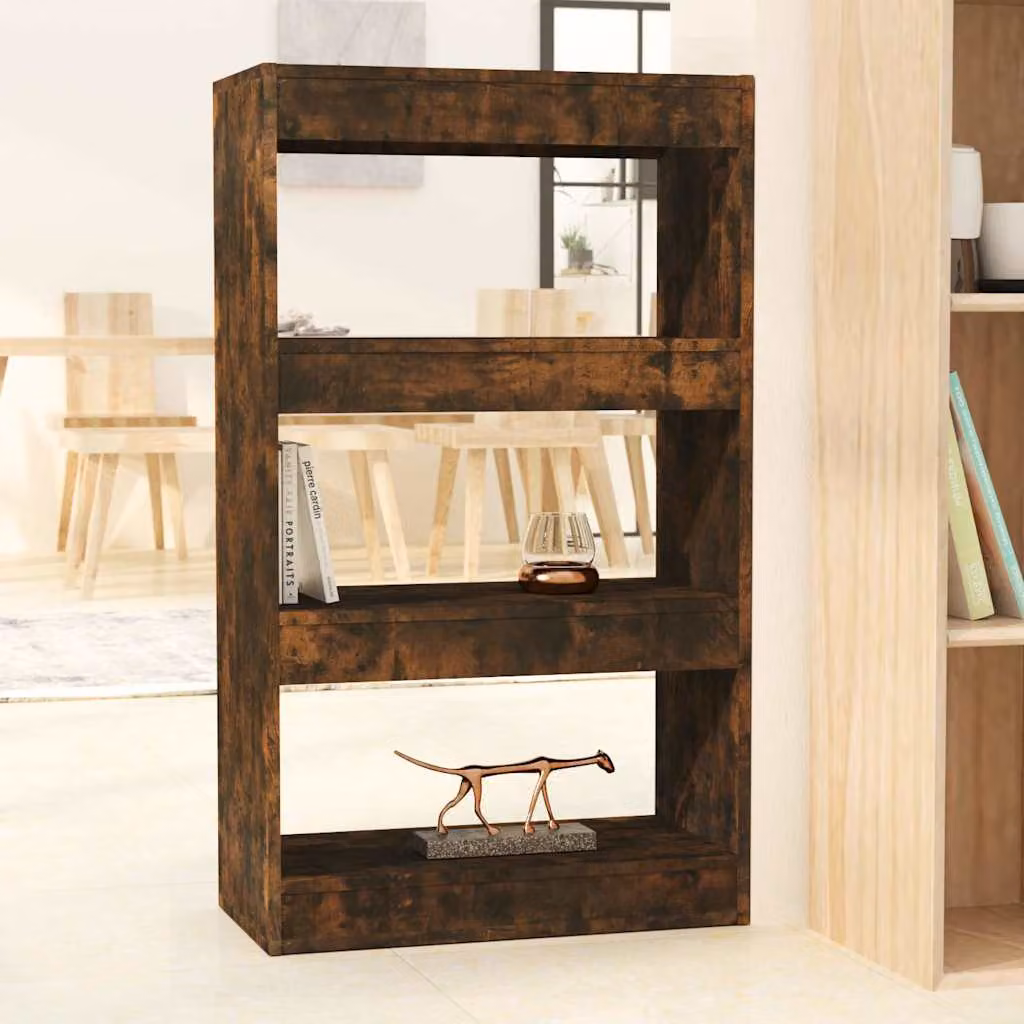 Libreria divisorio vidaXL in MDF color rovere fumo, L 60 cm x P 30 cm x H 103 cm