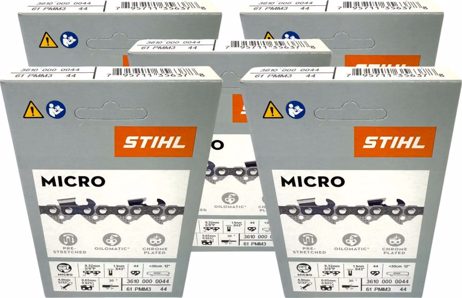 Catena per motosega STIHL Picco Micro Mini 3 30 cm 3/8" P 1,1 mm 44 TG 5 pezzi ( 5x 36100000044 )