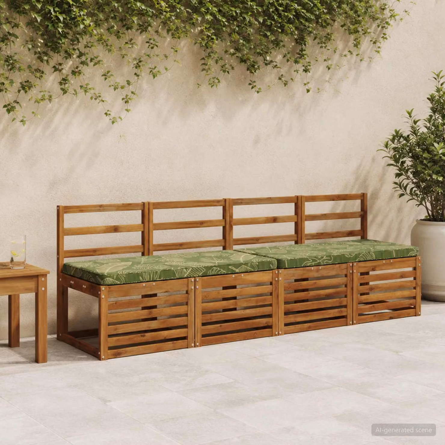 Cuscino per Panchina vidaXL VUGHT Verde in Poliestere con Rivestimento Rimovibile e Resistente ai Raggi UV