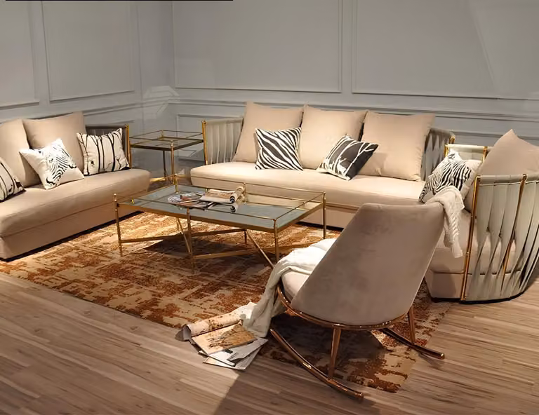Design Sofa Möbel Wohn Zimmer Set Couch Polster Sitz Garnitur Samt 3+2 Gruppe
