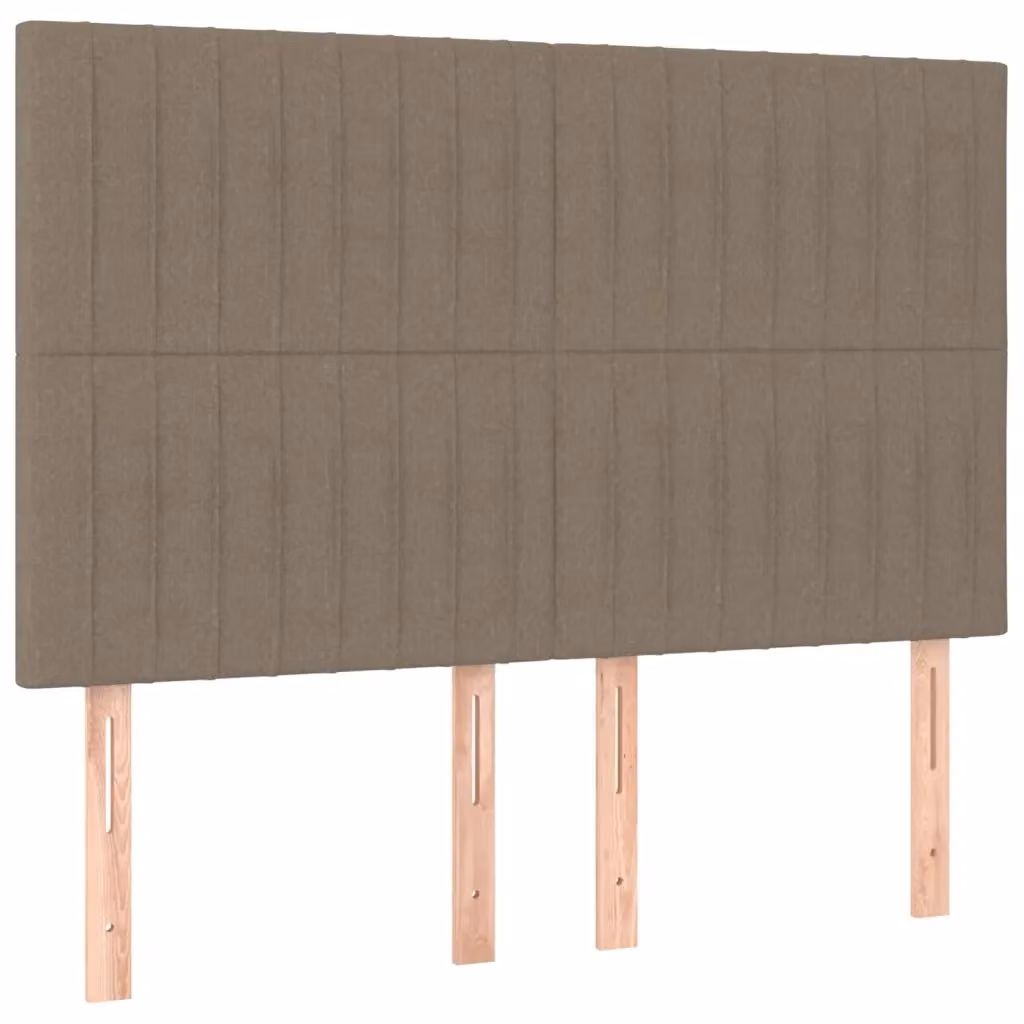 Testiera per letto vidaXL in tessuto beige e grigio con struttura in legno, L 144 cm, P 5 cm, H 118-128 cm – 2