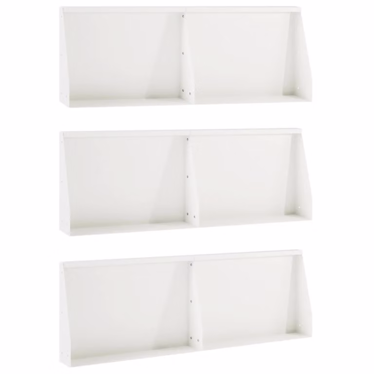 Set di 6 aiuole rialzate vidaXL in acciaio bianco per giardino ornamentale L/P/H: 60 x 12 x 50 cm
