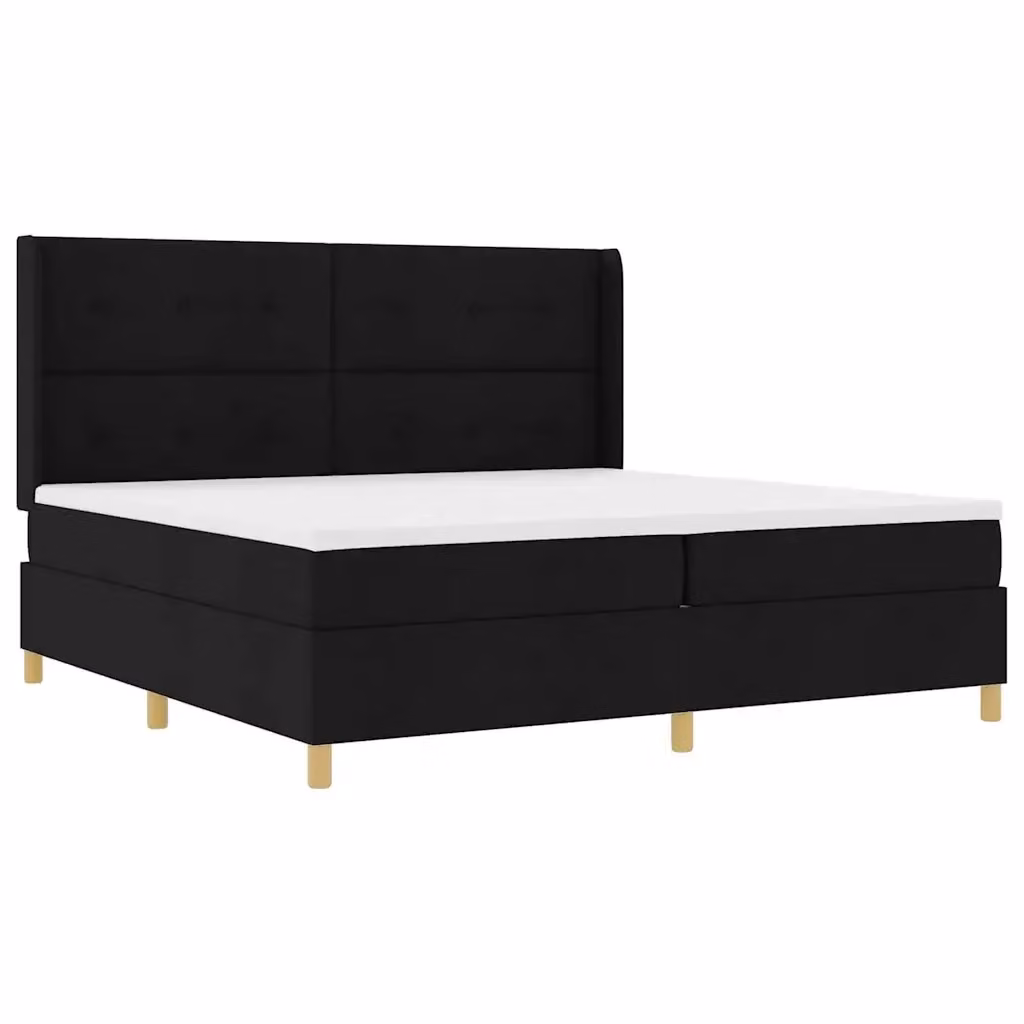 Letto a molle moderno vidaXL con strisce LED e porte USB, rivestimento in tessuto nero, L/P: 200 x 200 cm – 2