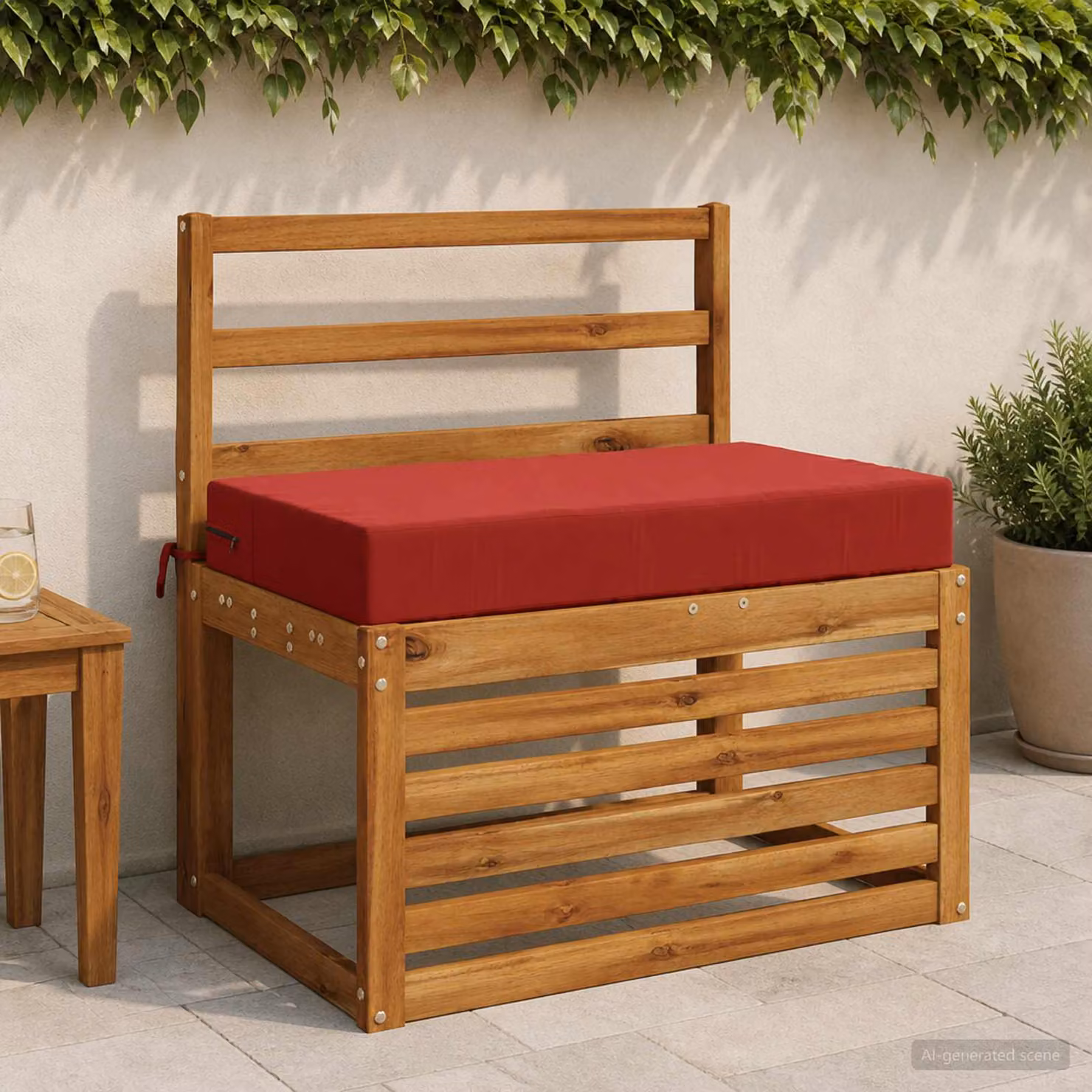 Cuscino per la seduta vidaXL SOEST in poliestere rosso con rivestimento lavabile e resistente ai raggi UV