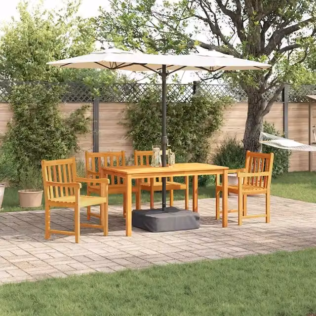 Set da Pranzo per Giardino 5 pz Marrone 3375637
