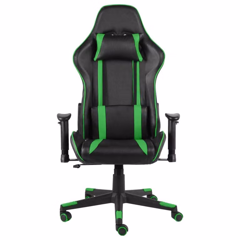 Sedia da Gaming Girevole Verde in PVC