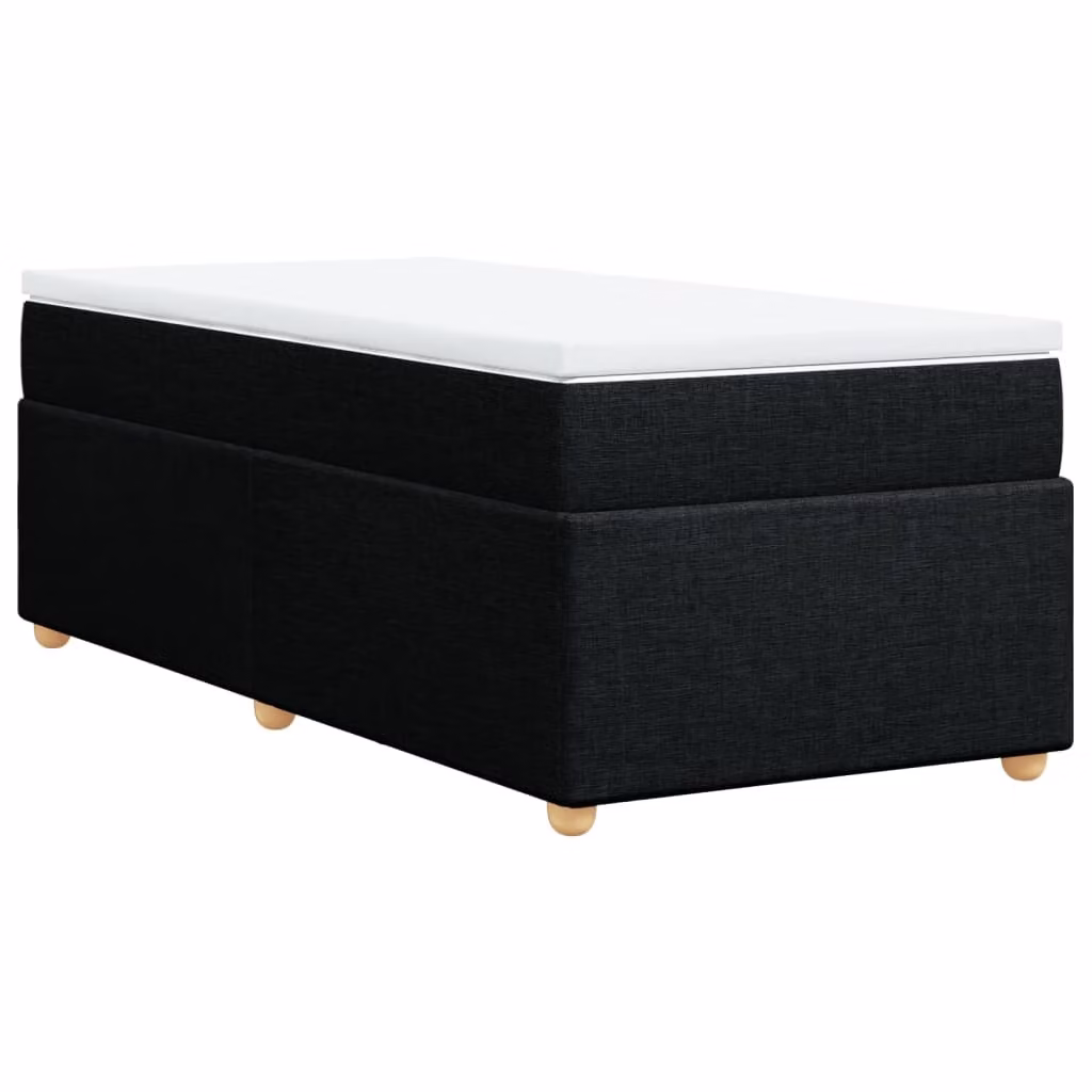 Giroletto a Molle con Materasso Nero 100x200 cm in Tessuto