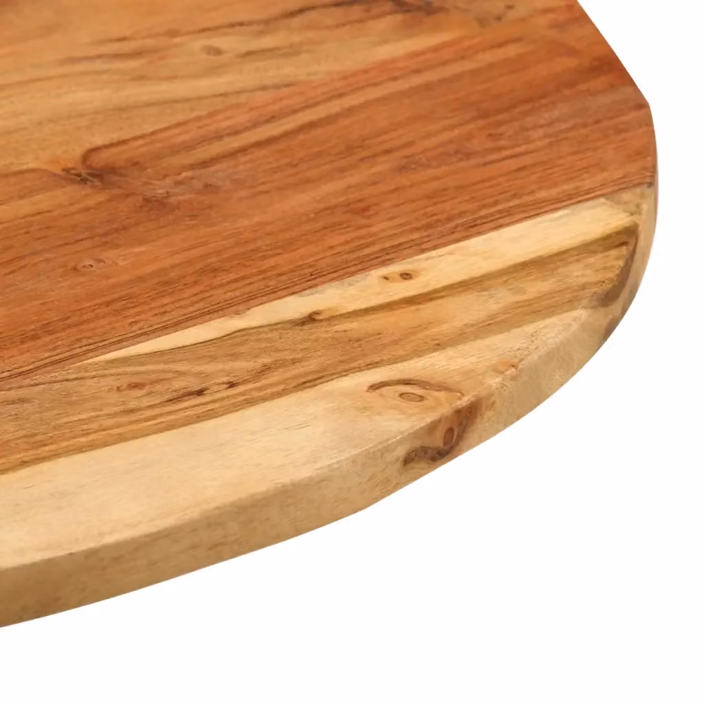 Tavolino da soggiorno vidaXL in legno massello di acacia e metallo marrone stile rustico L: 60 cm, P: 60 cm – 2