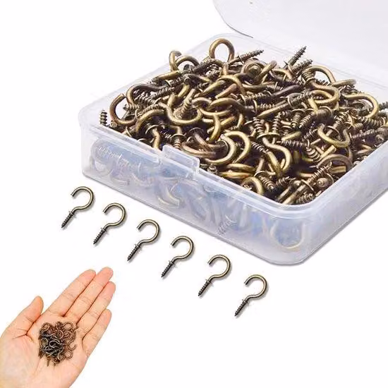 Portaviti in acciaio color bronzo resistenti alla ruggine - 120 pezzi - 1/2 pollice - ganci - Set per ganci piccoli.