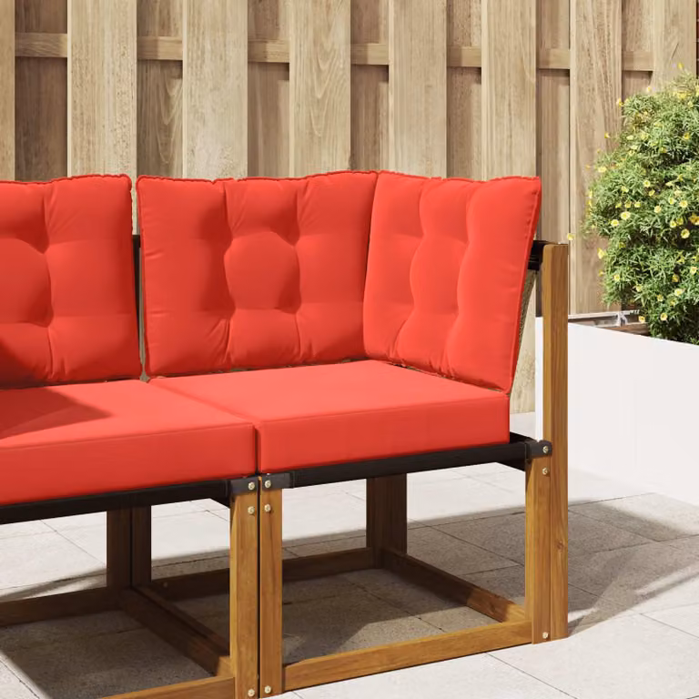 vidaXL Cuscino per divano da esterno moderno in poliestere rosso L/P: 50,5 x 50,5 cm